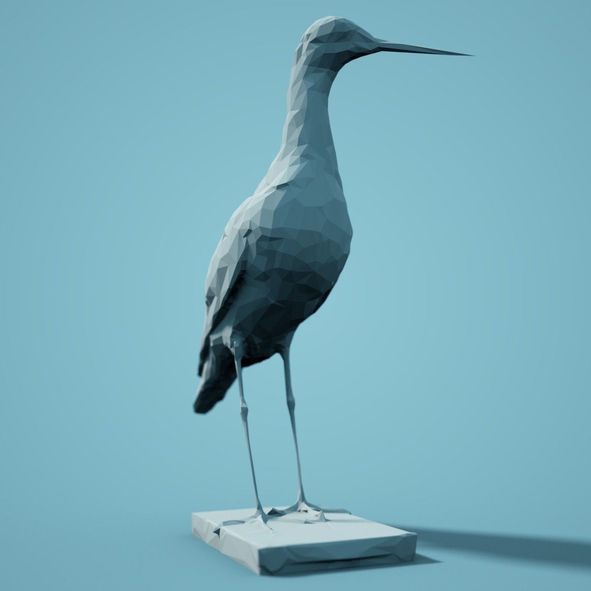 Zwarte Ruiter Low Poly Bird 3D print model_4