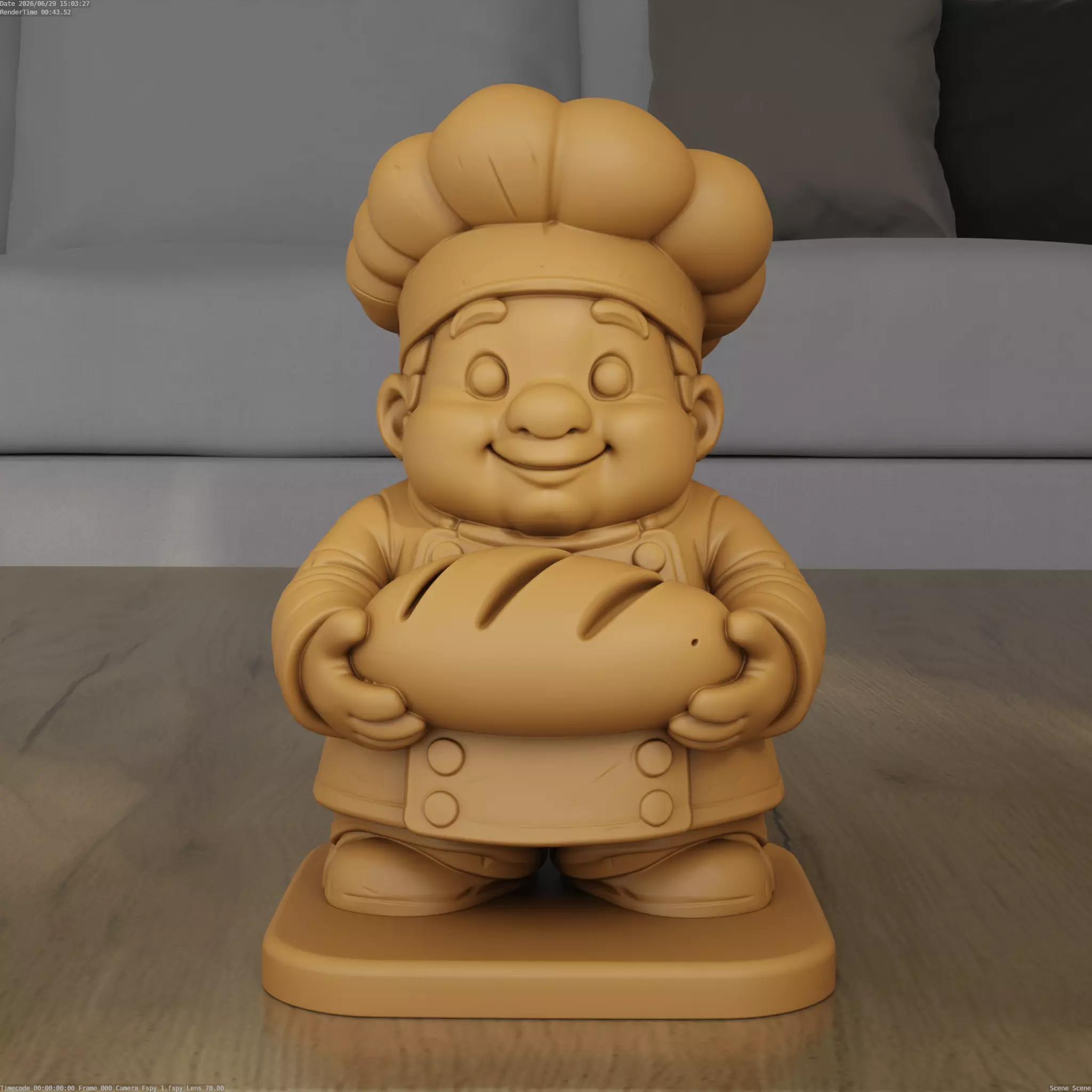 Cute Baker Chef 3D Print Model 3D print model