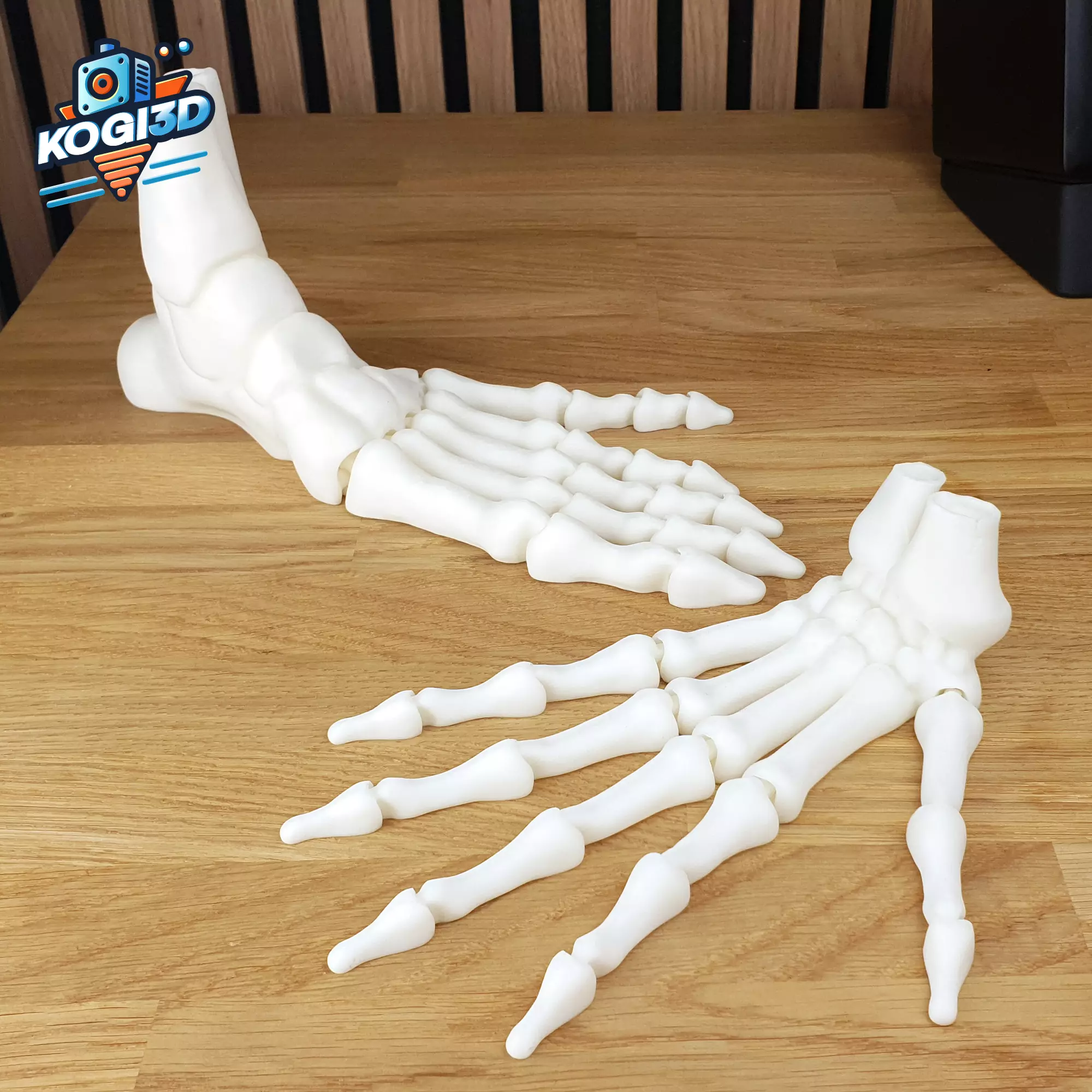 Print in Place Fully Articulated Skeleton Hand and Feet 3D print model