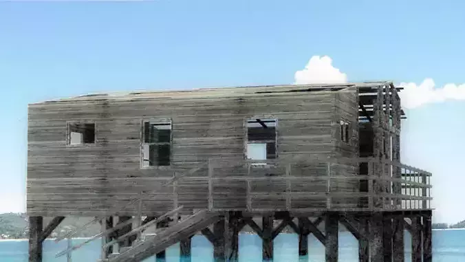 old beach house Low-poly 3D model