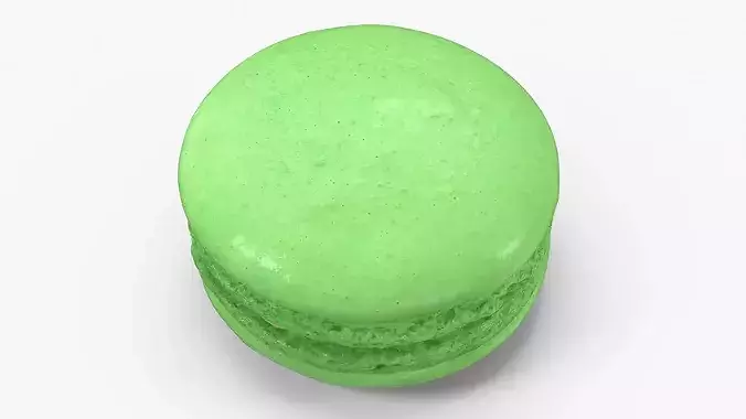 Green Macaron Dessert 3D model 6
