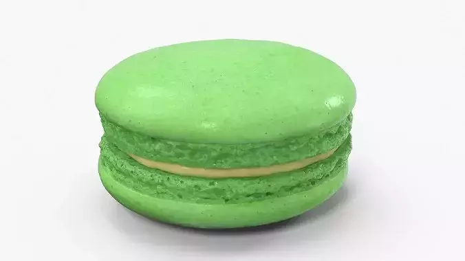 Green Macaron Dessert 3D model