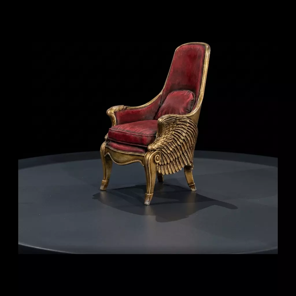 Neoclassical Wingback Armchair for Dioramas 3D print model