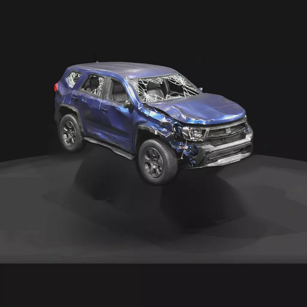1-87 HO crashed modern vehicle Printable STL 3D print model