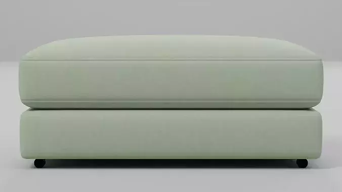 Modern Upholstered Ottoman Footstool 05 Low-poly 3D model 2