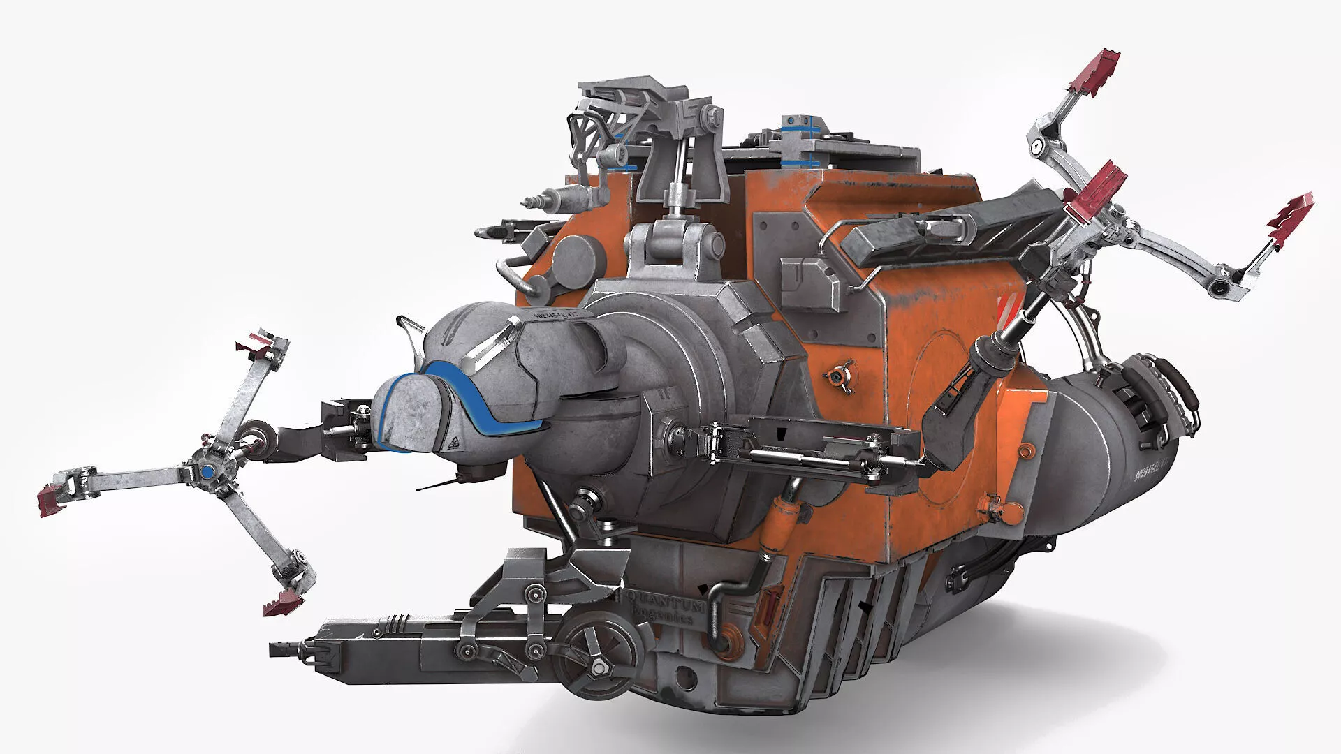 Futuristic Spacecraft with Mechanical Arms Rigged 3D model