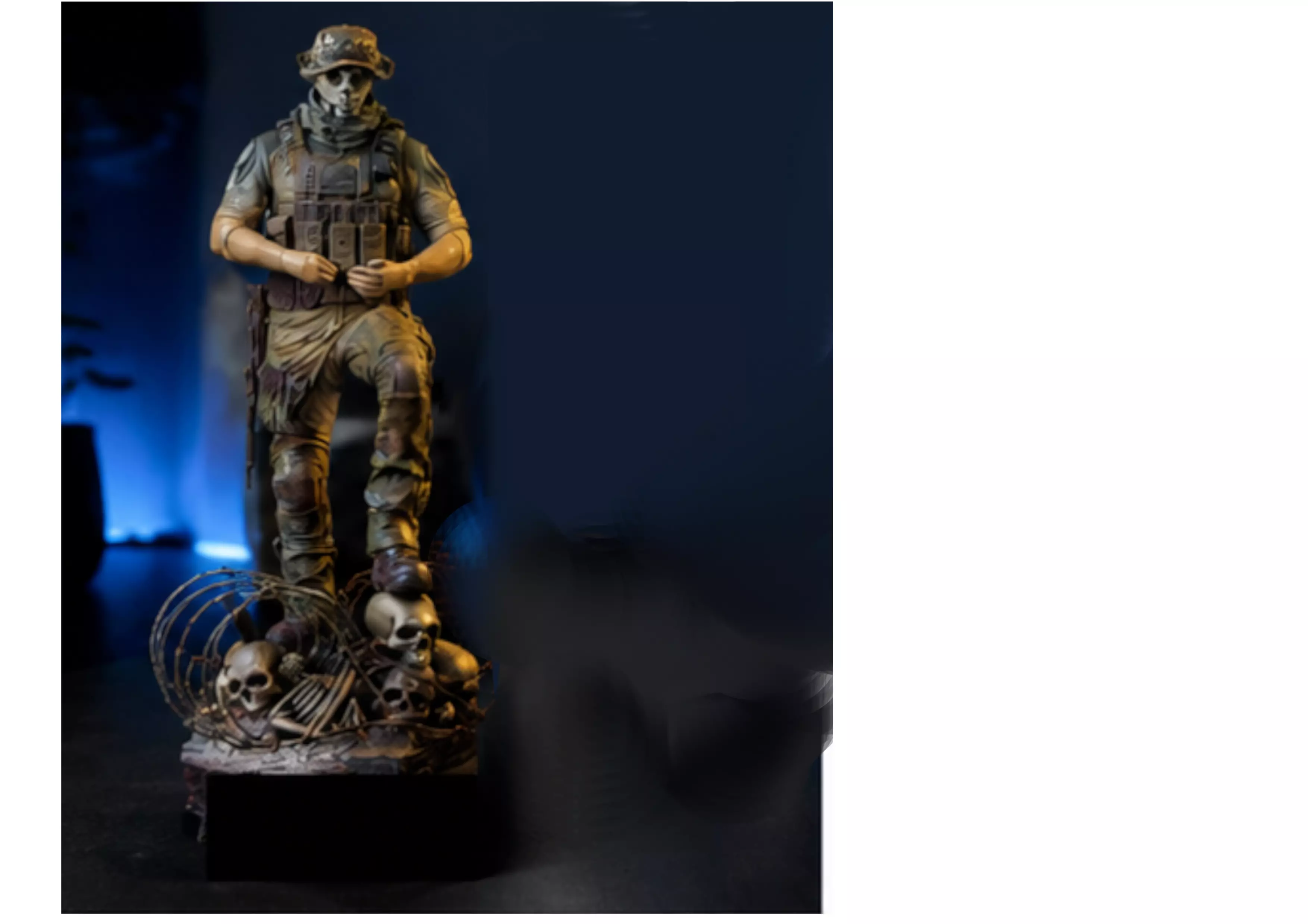 Tactical Soldier Skull Statue Diorama Edition 3D print model