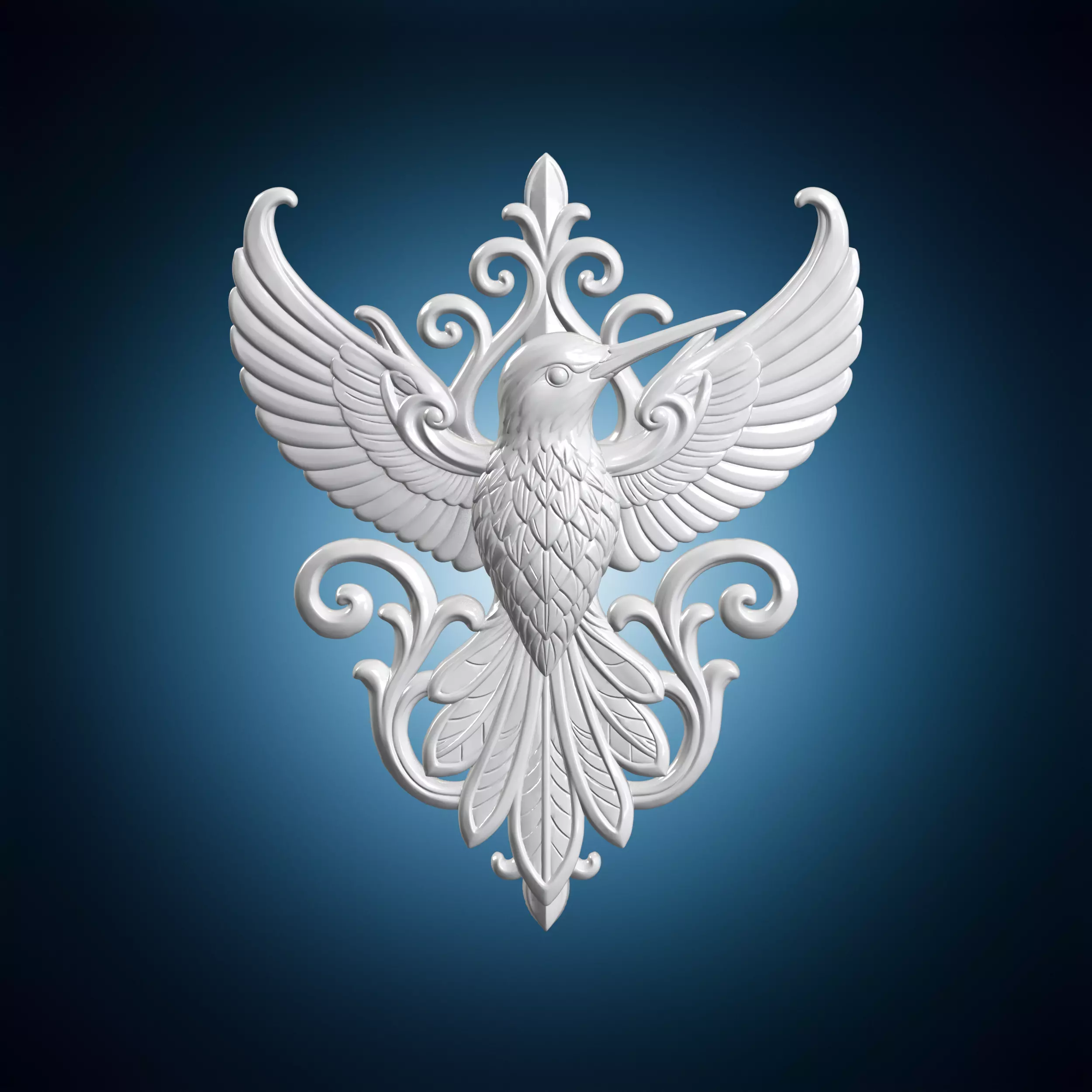Ornamental Hummingbird Crest 3D Print Model 3D print model