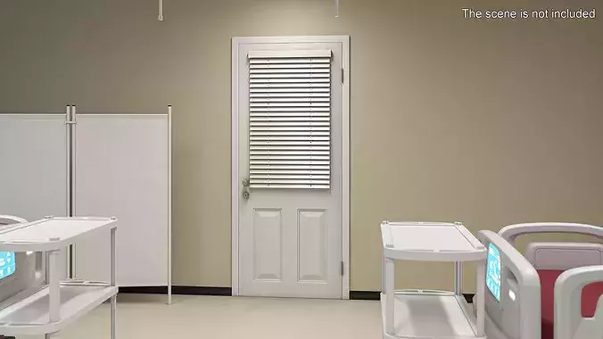 Exterior Door with Blinds 3D model 2