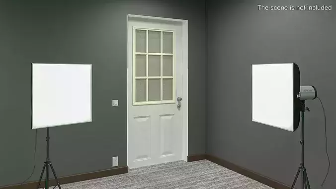 Exterior Door with Blinds 3D model 3
