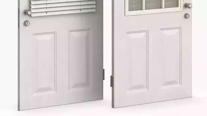 Exterior Door with Blinds 3D model 6
