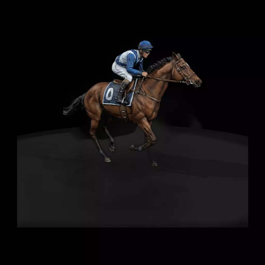HO Jockey Gallop Pose for Dioramas Printable STL 3D print model