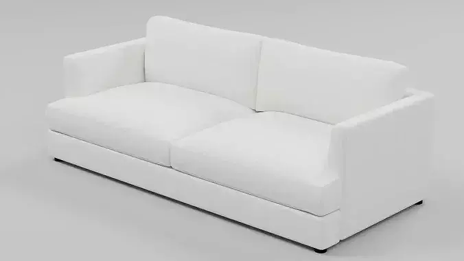 Modern 2 Seater Sofa - Slim Track Arm Fabric Loveseat 01