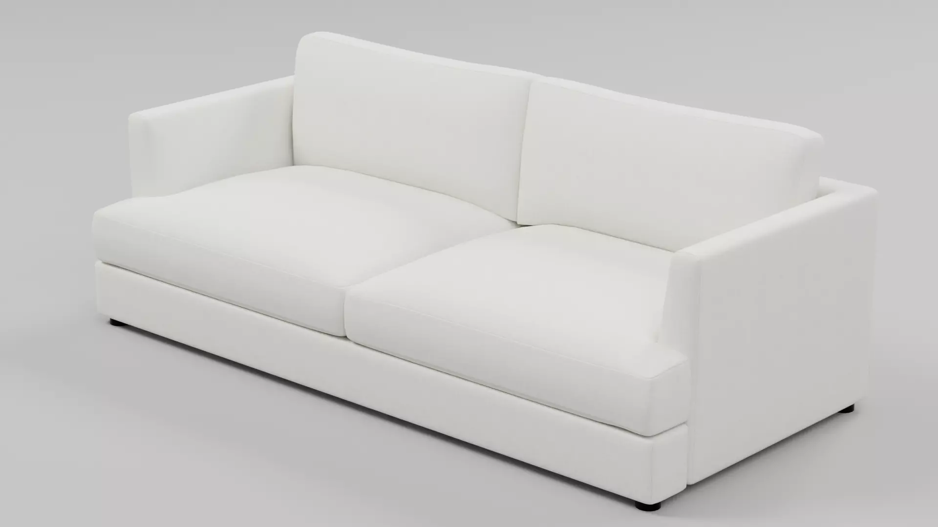 Modern 2 Seater Sofa - Slim Track Arm Fabric Loveseat 01 Low-poly 3D model