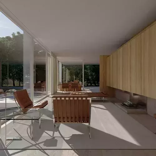 Farnsworth House 3D model 3D model 3