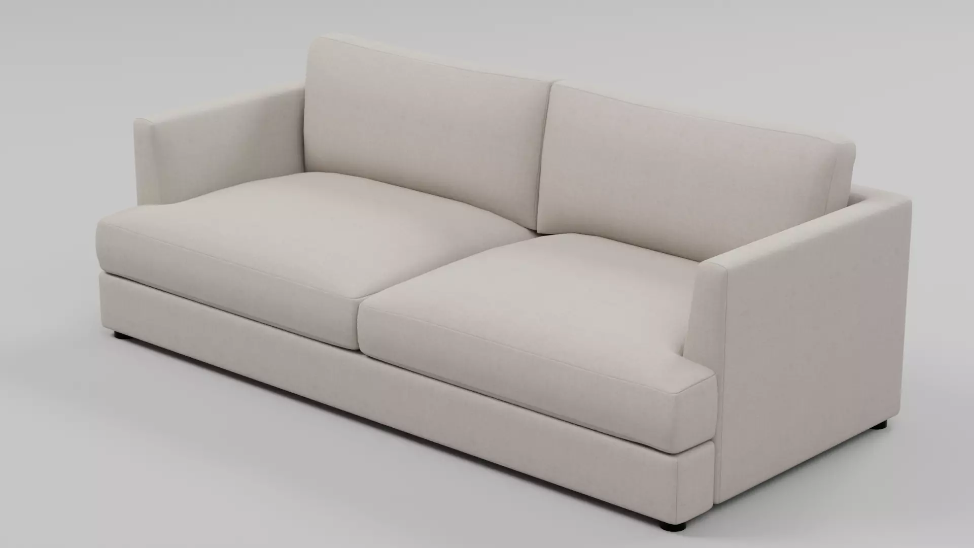 Modern 2 Seater Sofa - Slim Track Arm Fabric Loveseat 02 Low-poly 3D model