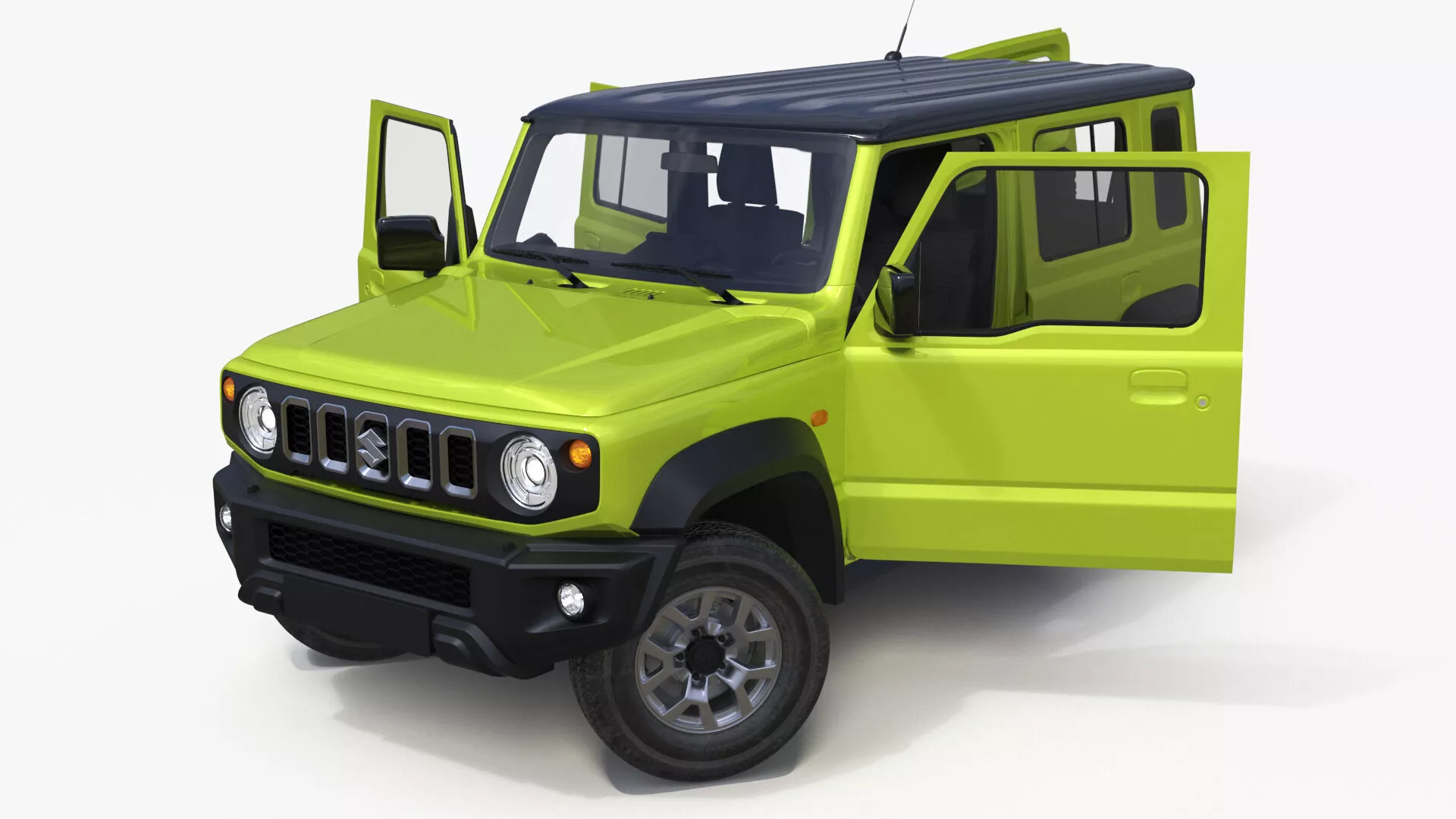Suzuki Jimny 2025 SUV Green Rigged 3D model