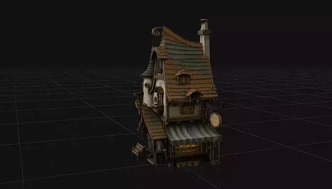 Stylized Fantasy Tavern Shop - High-Poly PBR 4K 3D model 3