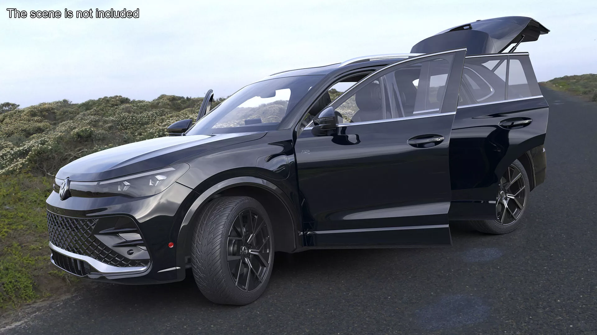 Volkswagen Tiguan 2024 R-Line Black Rigged 3D model
