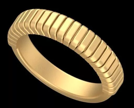 Ribbed Gold Wedding Band CAD 3D Print Model STL 3DM 3D print model