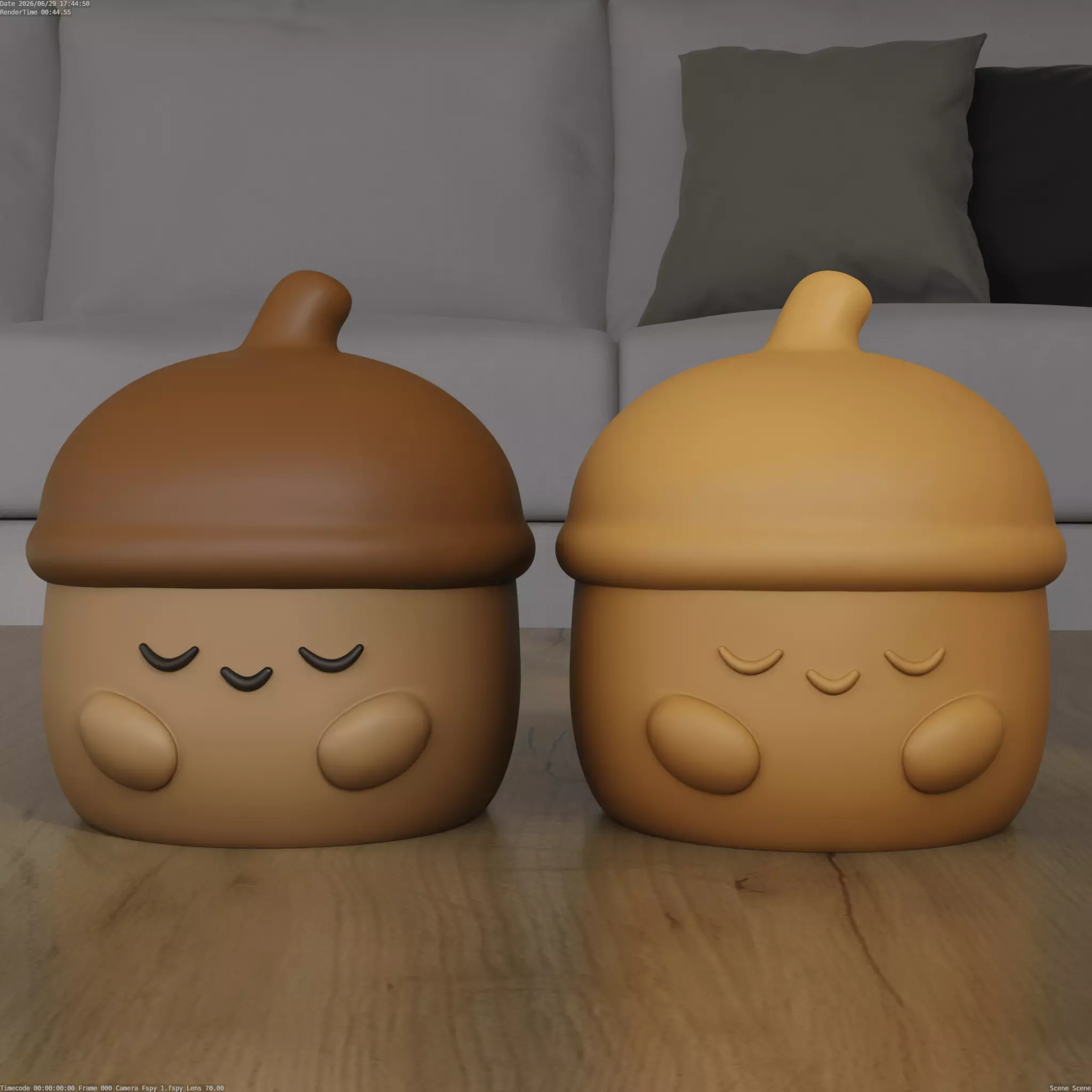 Cute Acorn Character 3D Printable STL Model 3D print model