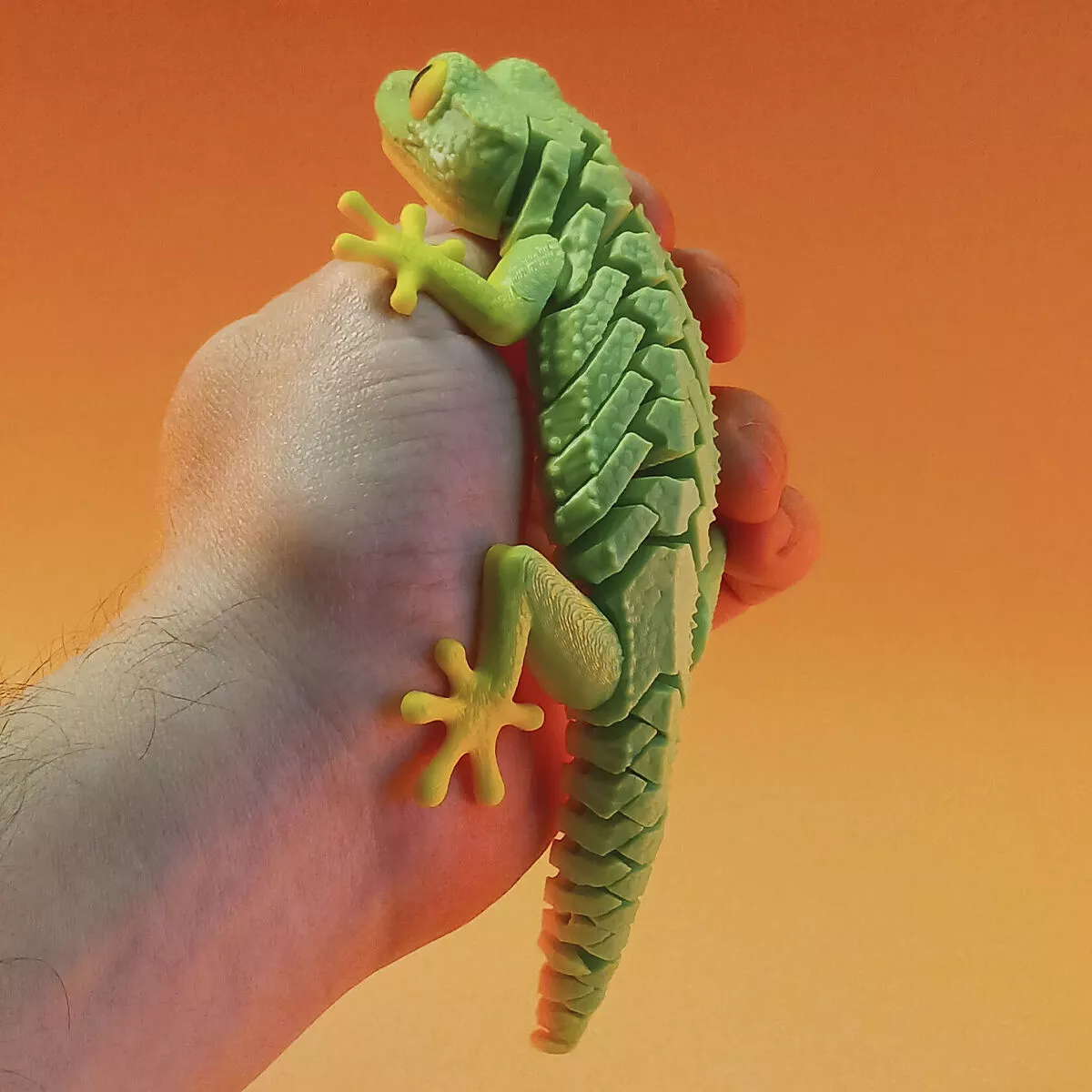 Articulated Gecko Lizard Flexible Print-in-Place Fidget Toy 3D print model
