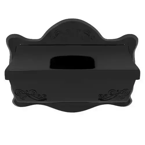 Mailbox toilet paper holder with ornate design