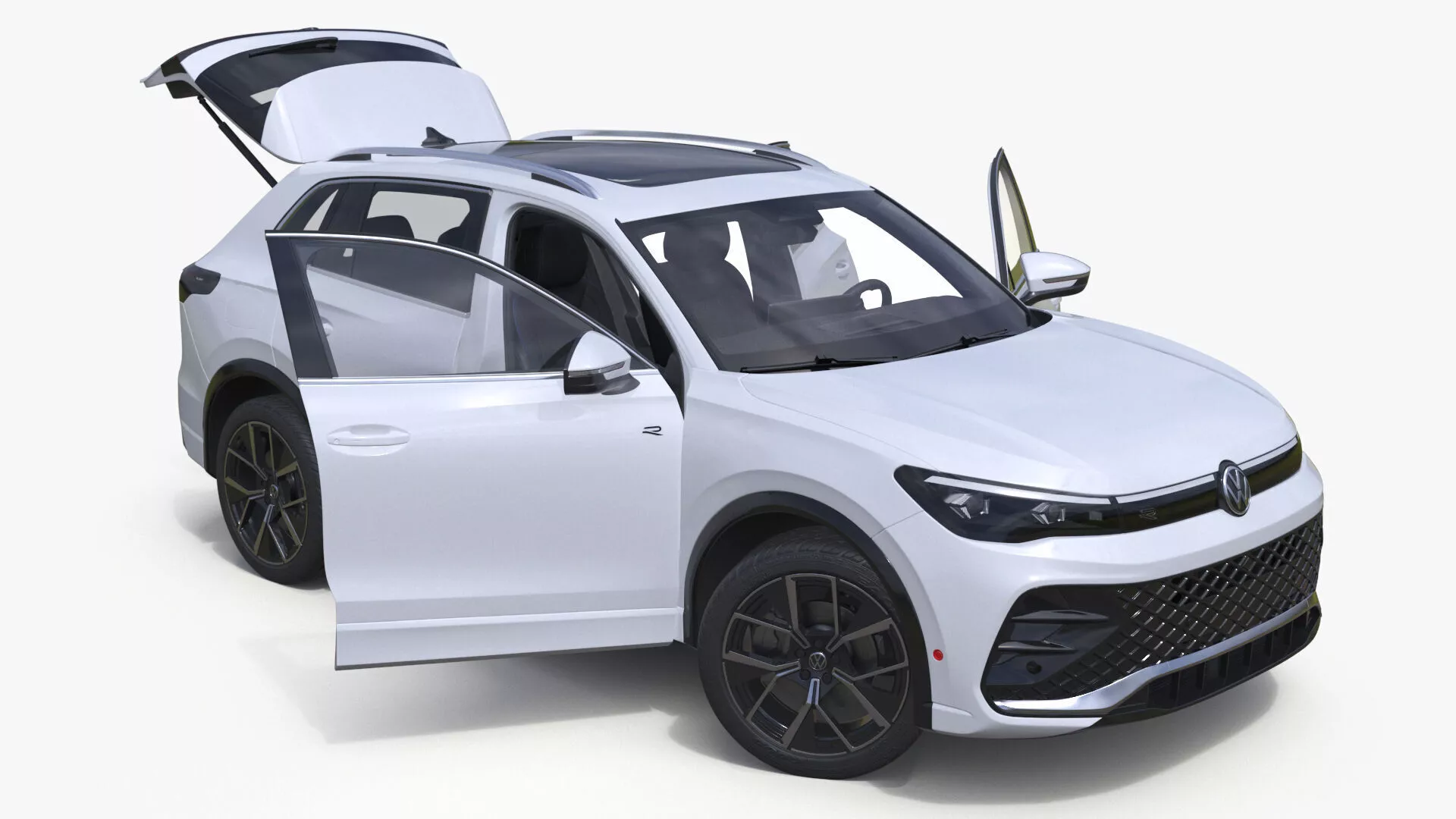 Volkswagen Tiguan 2024 R-Line White Rigged 3D model