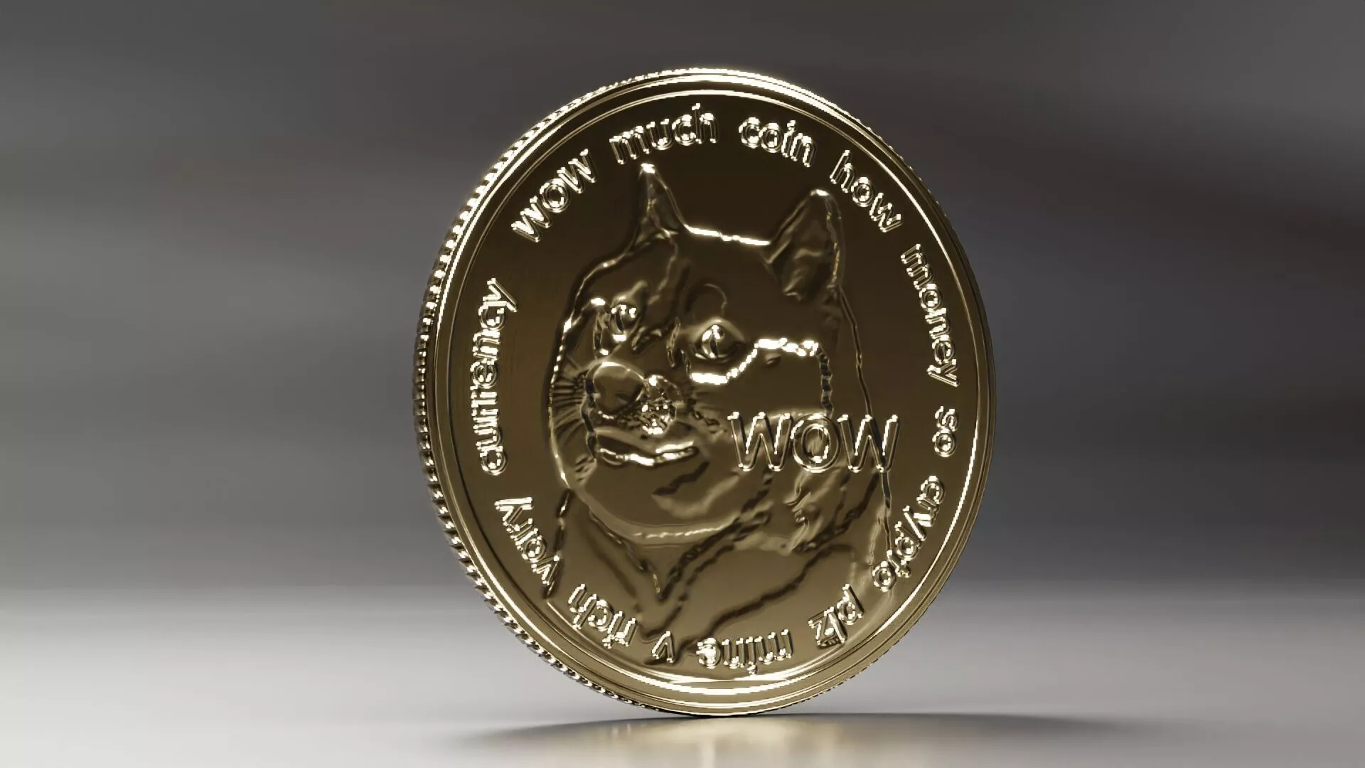 Premium Dogecoin DOGE PBR 4K Textured Clean Topology Low-poly Low-poly 3D model