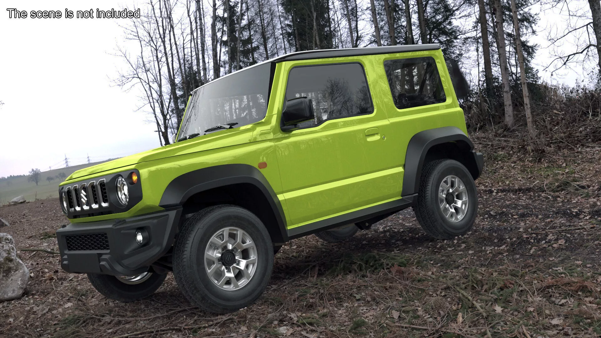 Suzuki Jimny 2025 Three Door SUV Green Rigged 3D model