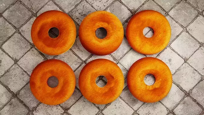 Realistic Bakery Donut Set Low-poly 3D model 4