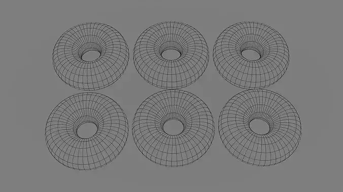Realistic Bakery Donut Set Low-poly 3D model 7