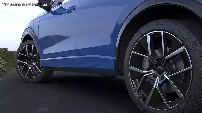 Car Tire with Brake Disc and Shock Absorber 3D model 2