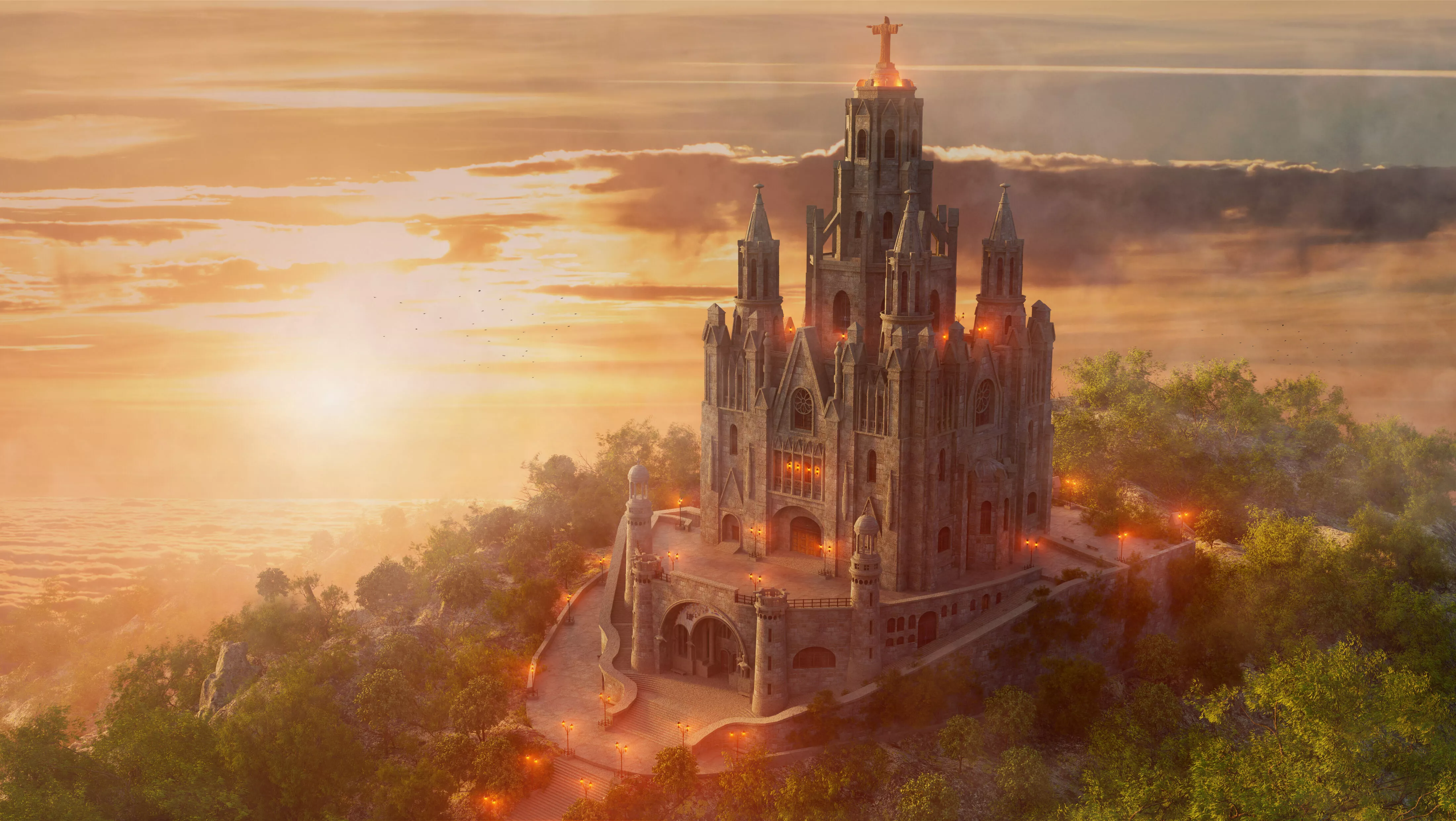 Temple Expiatori Tibidabo Barcelona 3D model