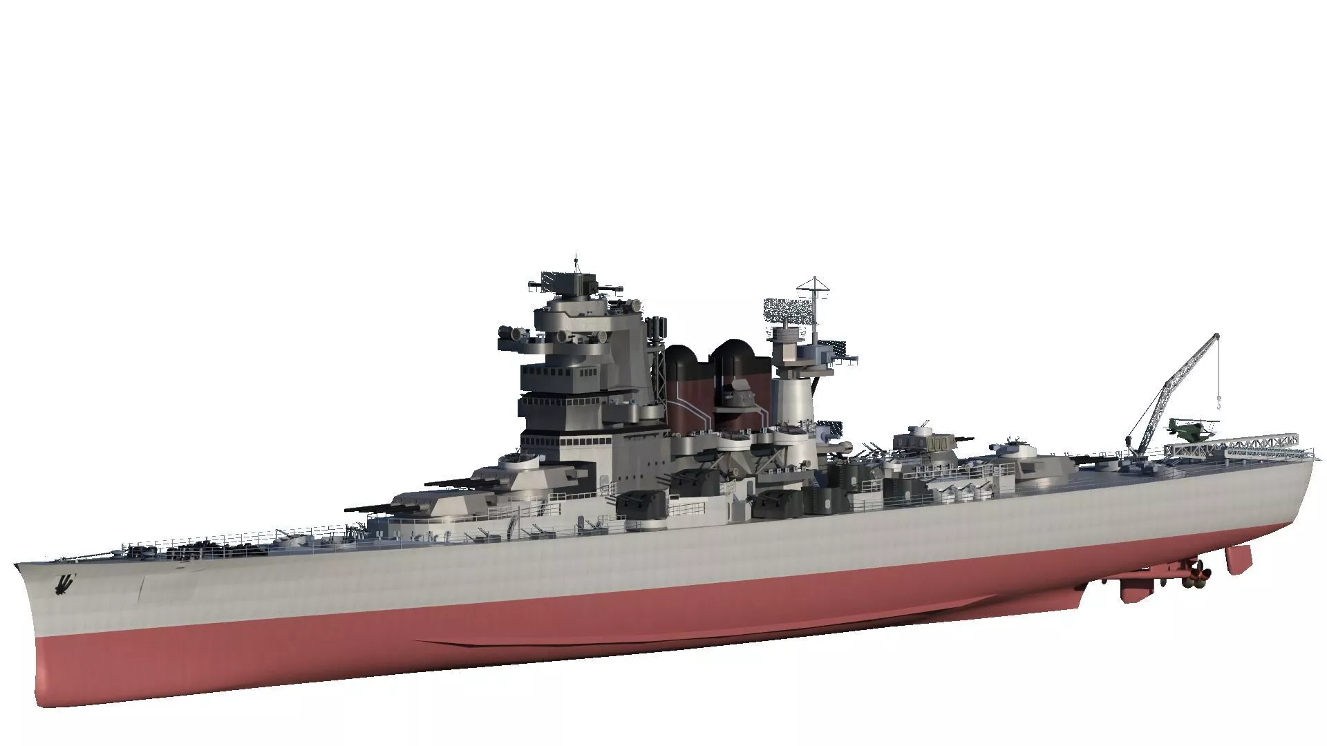 WW2 US NAVY LARGE HEAVY CRUISER 3D model