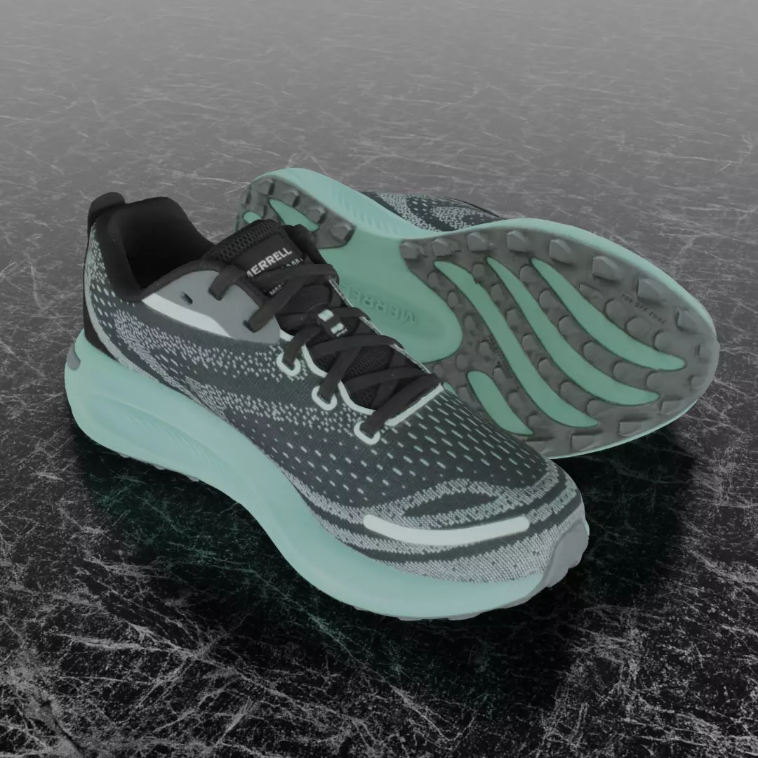 MERRELL MENS MORPHLITE BLACK - CANTON 3D SHOES Low-poly 3D model