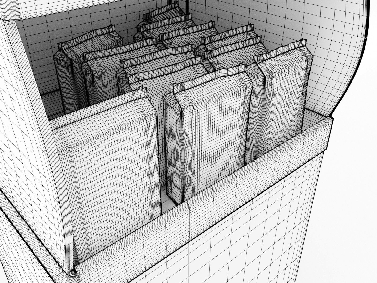 3 Bags Quad seal Pillow and Stabilo bags and display unit 3D model_6