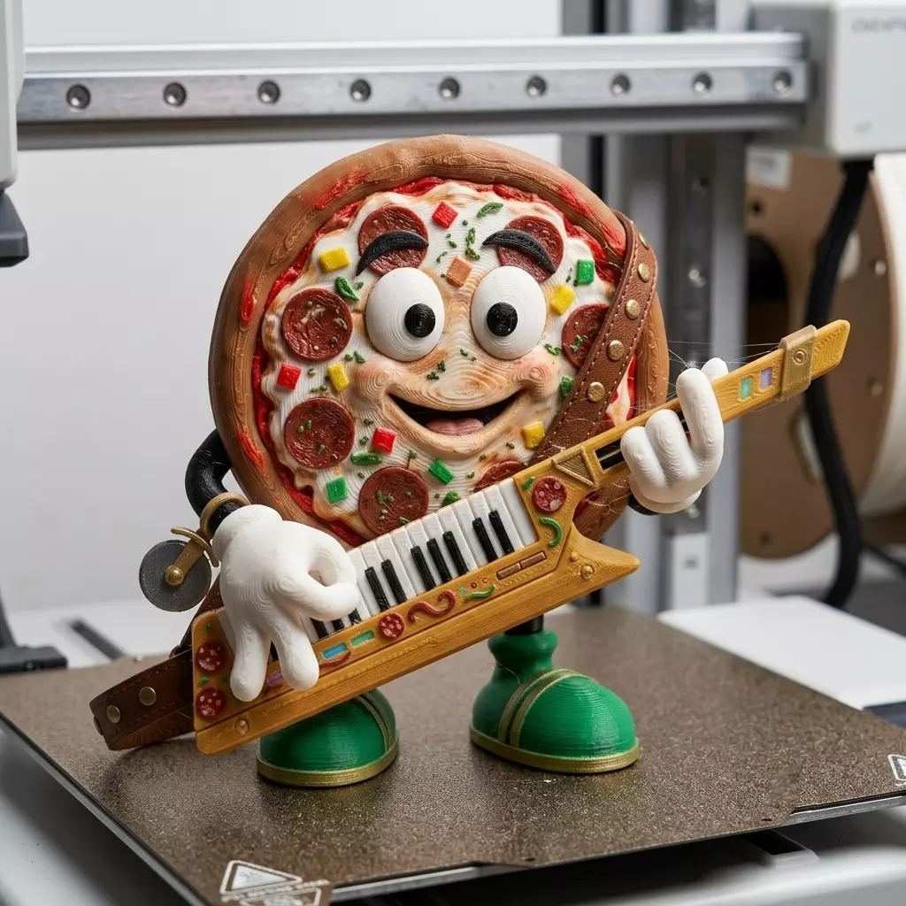 Rock N Crust Pizza Mascot Keytar 3D Printable Figurine 3D print model
