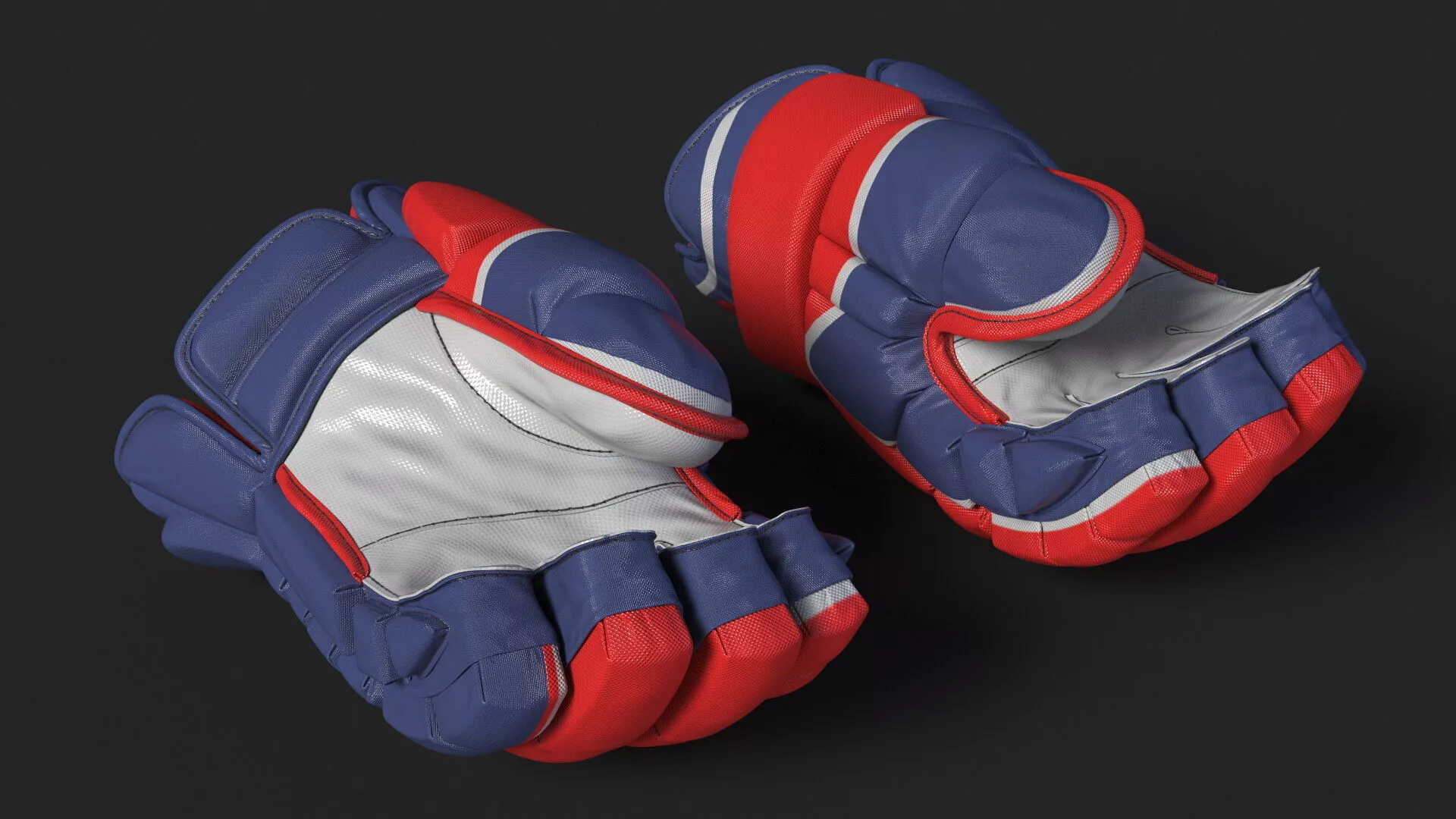 Hockey Protective Gloves Rigged 3D model