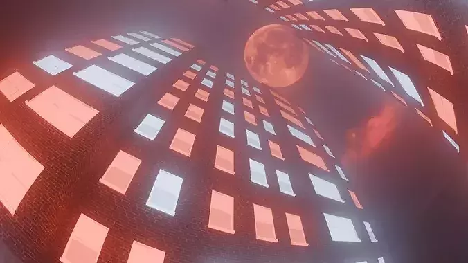 Stylized Low-Poly Apartment Buildings 3D model 4