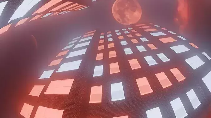 Stylized Low-Poly Apartment Buildings 3D model 6