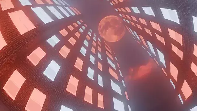 Stylized Low-Poly Apartment Buildings 3D model 3