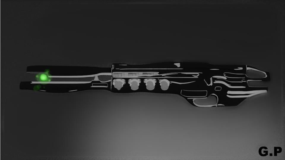 Futuristic Plasma Gun Free 3D model_1