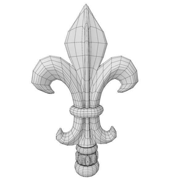 Peak 4 fleur de lis 3D model_8