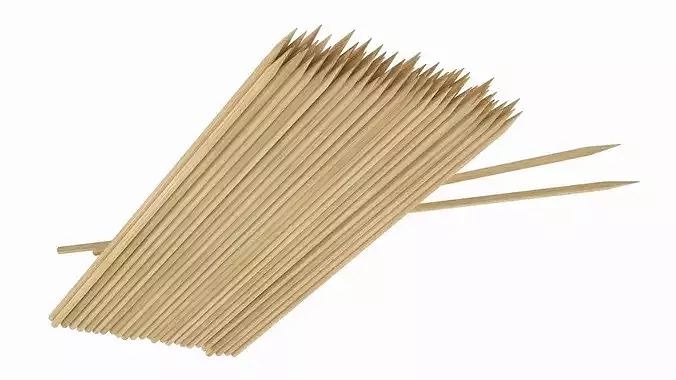 Wooden Skewers 3D model 5