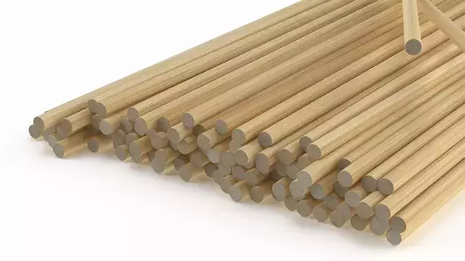 Wooden Skewers 3D model 7