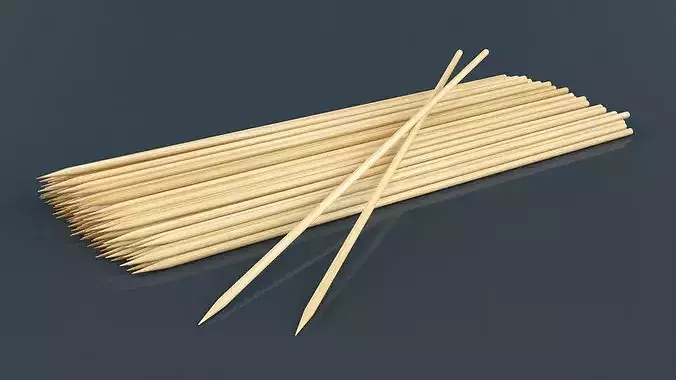 Wooden Skewers 3D model 3