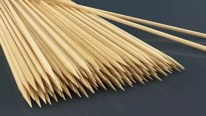 Wooden Skewers 3D model 4