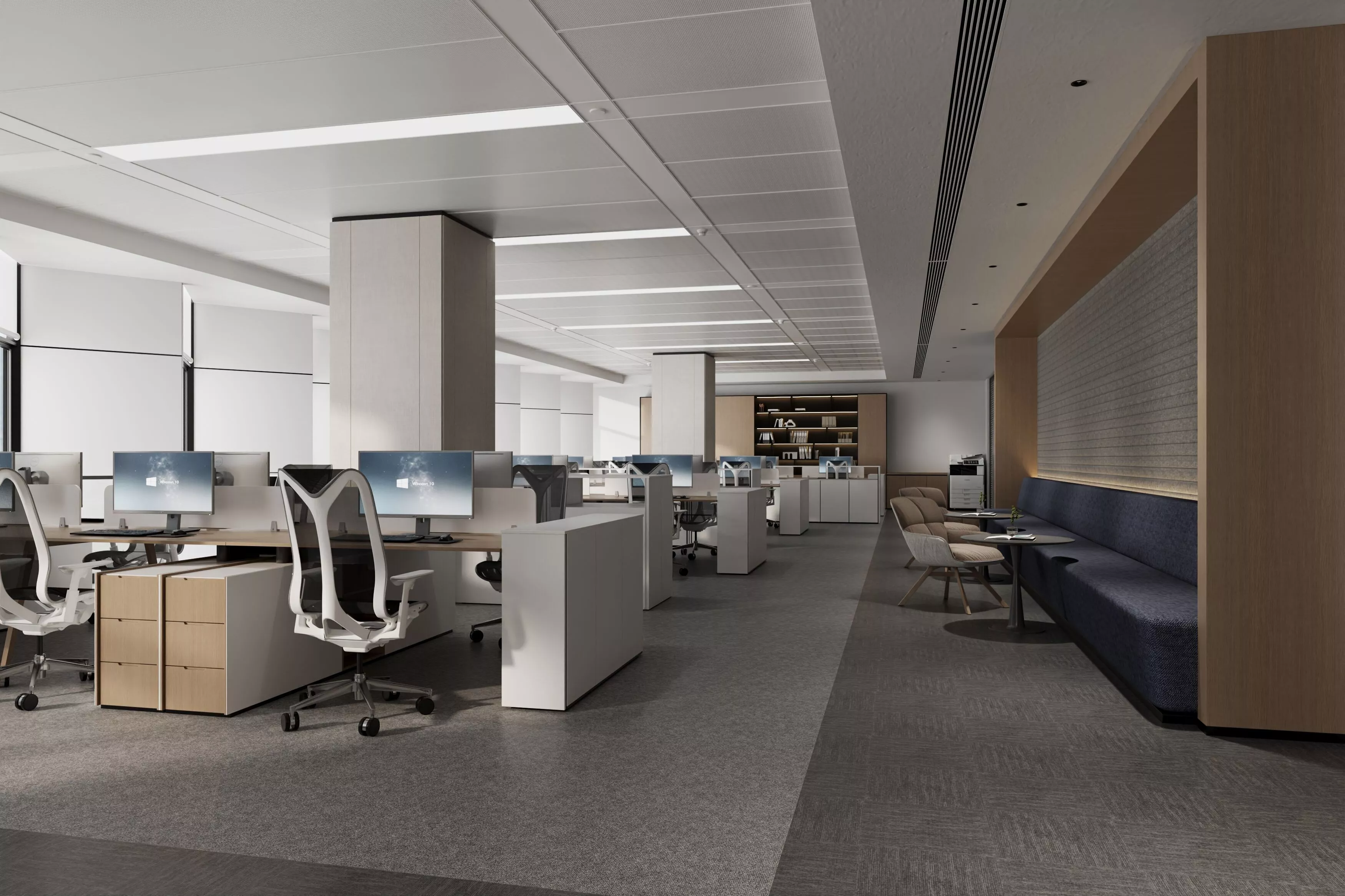 Office interior scene - Open Office 3D model