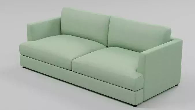 Modern 2 Seater Sofa - Slim Track Arm Fabric Loveseat 03